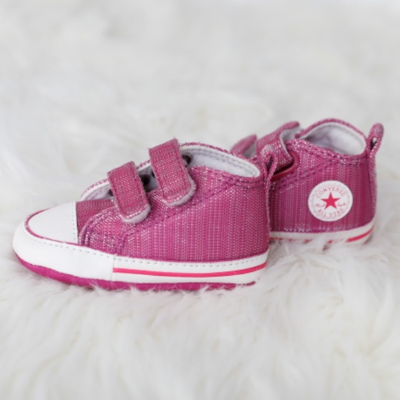 Converse pink toddler velcro sneakers - Picture 2 of 5